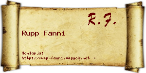 Rupp Fanni névjegykártya