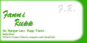 fanni rupp business card